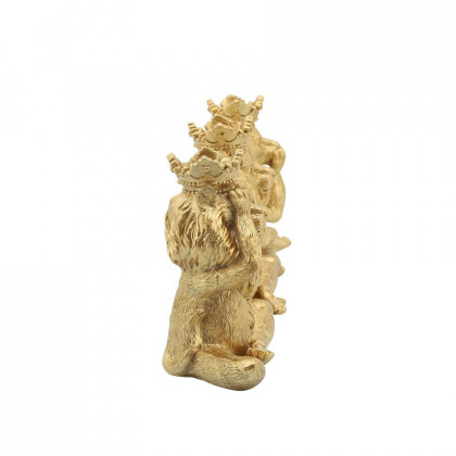 Sagebrook - 6" Resin Yoga Lion Set (Set Of 3) in Gold