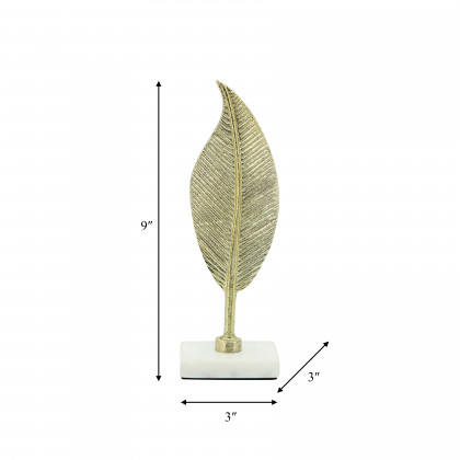 Sagebrook 9" Metal Leaf Table Decor - Gold
