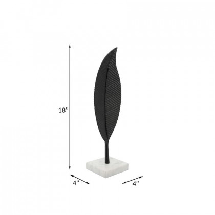 Sagebrook 19" Metal Leaf Table Decor - Black