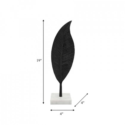 Sagebrook 19" Metal Leaf Table Decor - Black