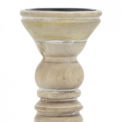 Sagebrook - 10" Wooden Pillar Holder in Natural