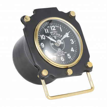 Sagebrook - 6" Metal Altimeter Table Clock in Black