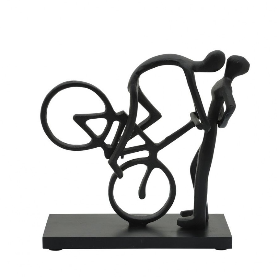 Sagebrook - 10" Metal Cyclist Kissing in Black