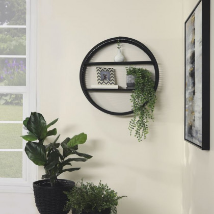 Sagebrook - Wood 2-Layered Open Shelf in Black