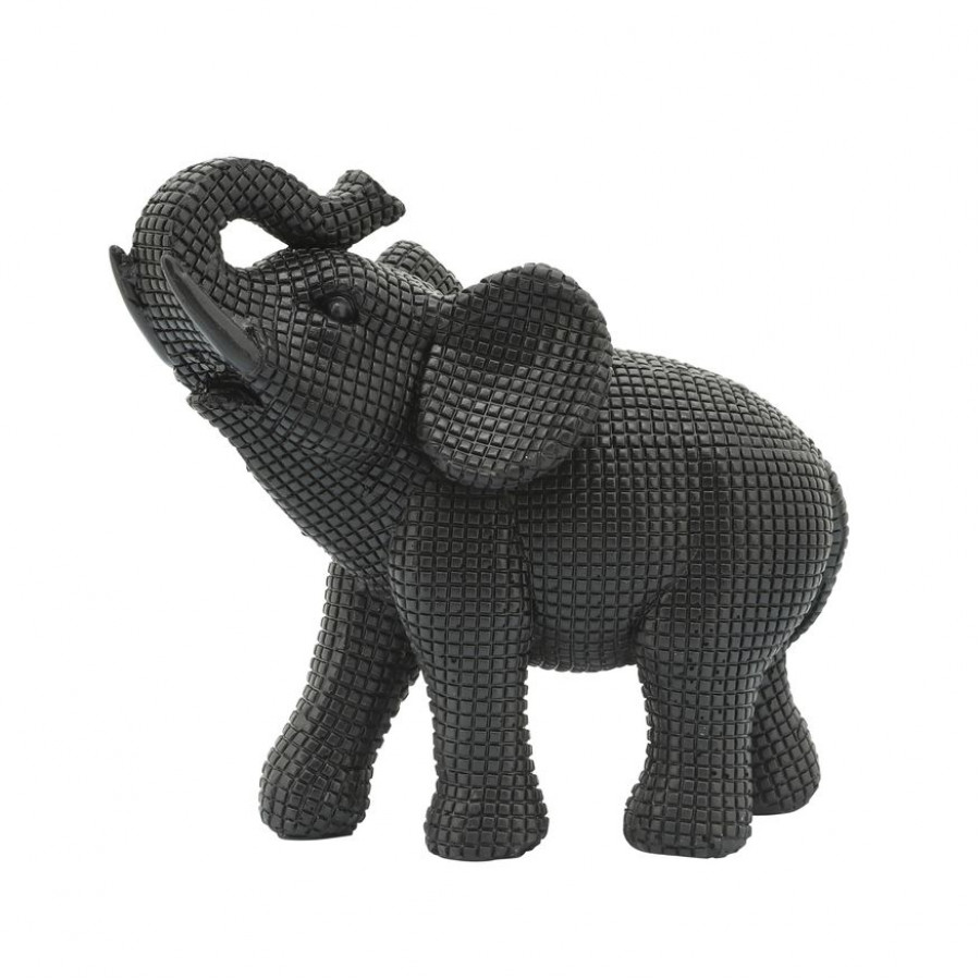 Sagebrook 7" Resin Elephant Table Accent - Black