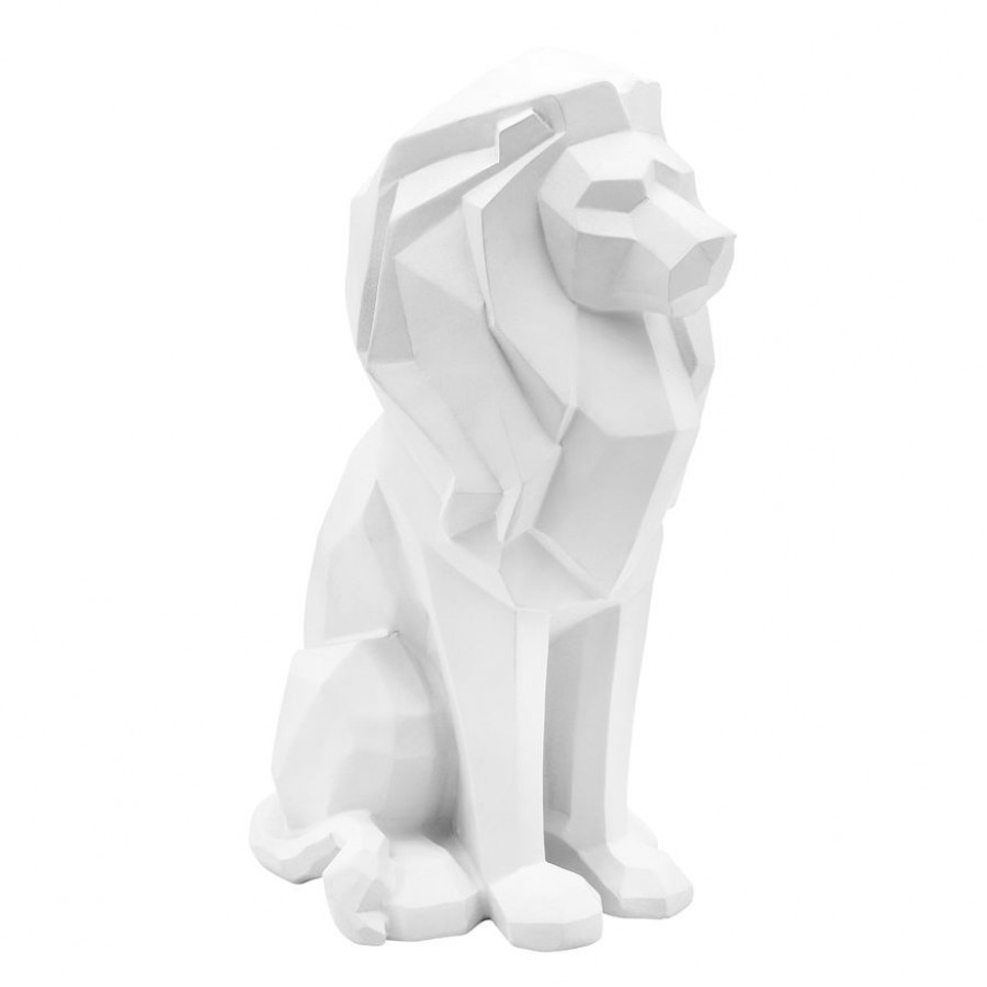 Sagebrook 11" Resin Sitting Lion - White