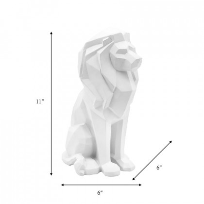 Sagebrook 11" Resin Sitting Lion - White