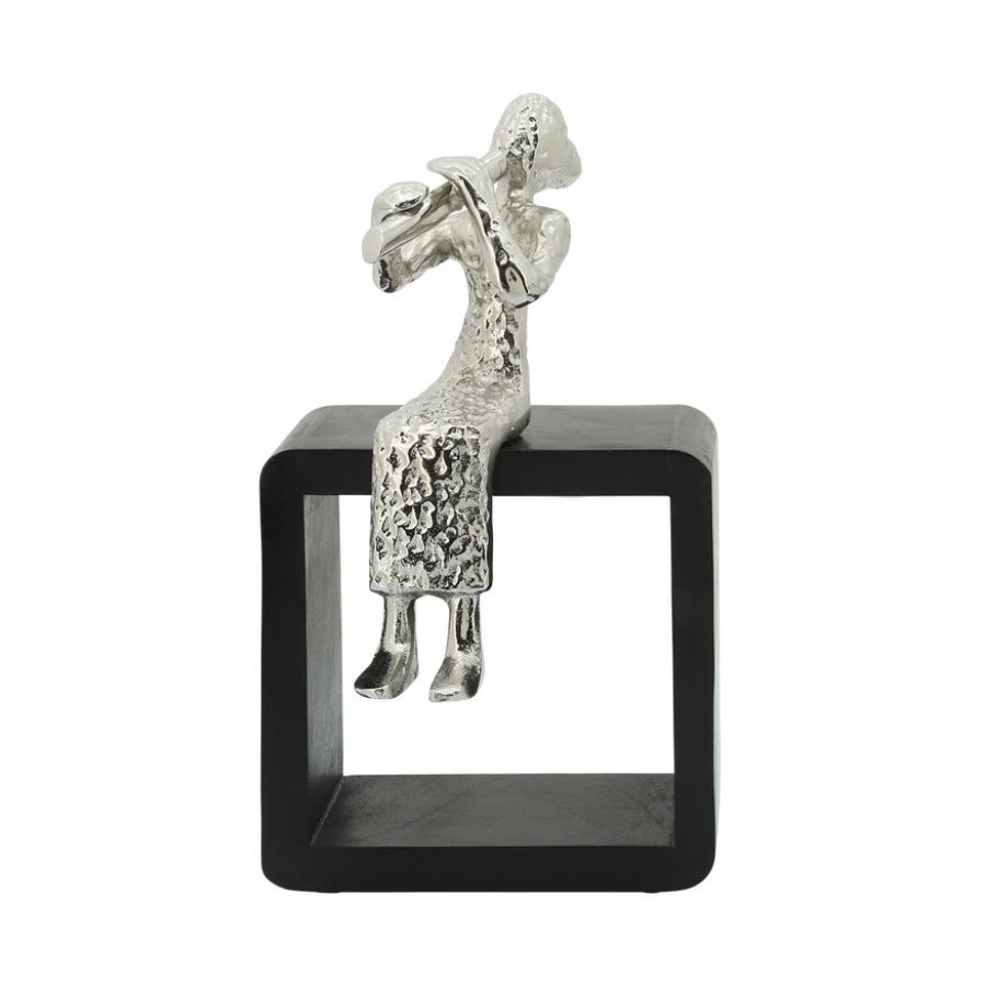 Sagebrook - 11" Metal Flutist in Silver