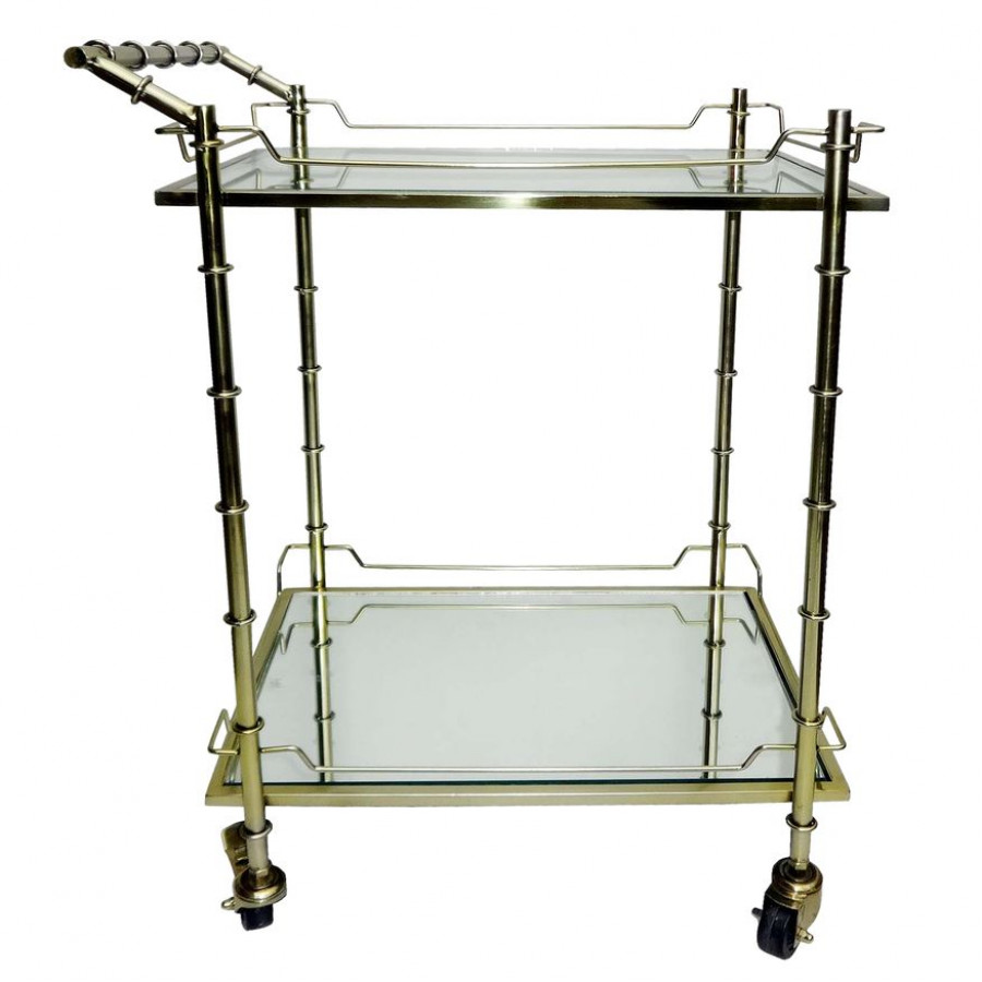 Sagebrook Two Tier Rolling Bar Cart - Gold