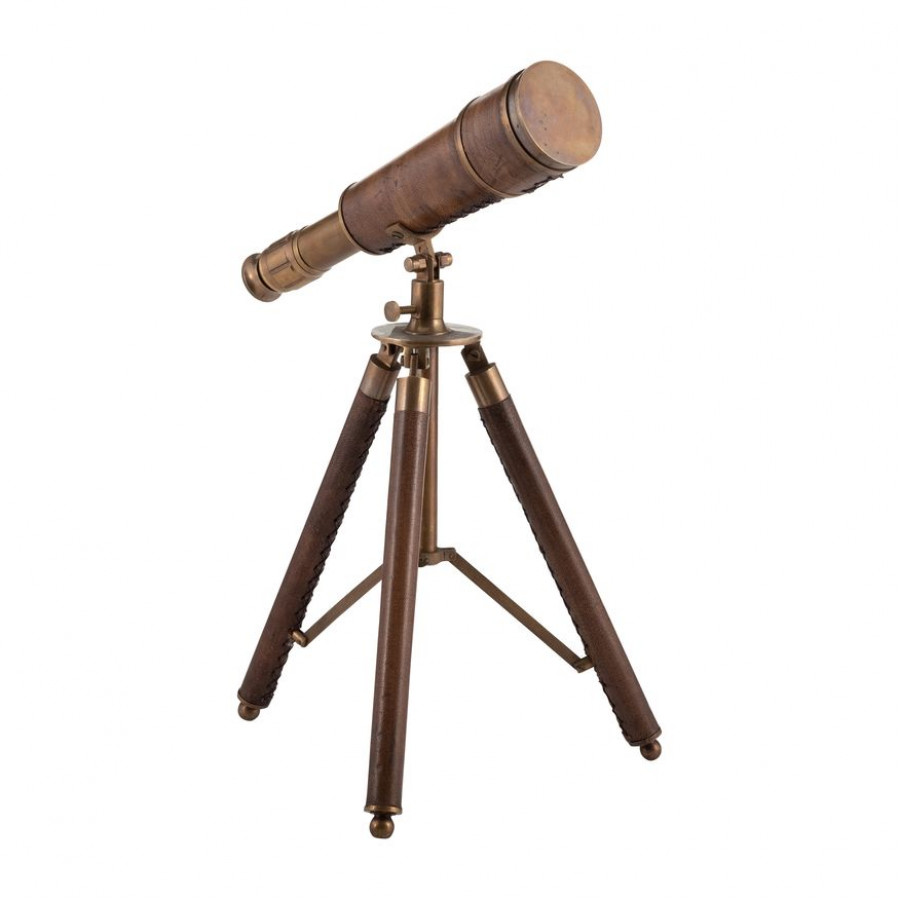Sagebrook - 13" Metal Scope On Stand in Brown