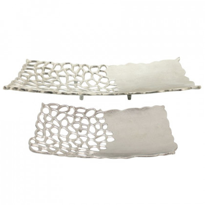 Sagebrook - 16"/20" Metal 2 Cut-out Plate (Set Of 2)