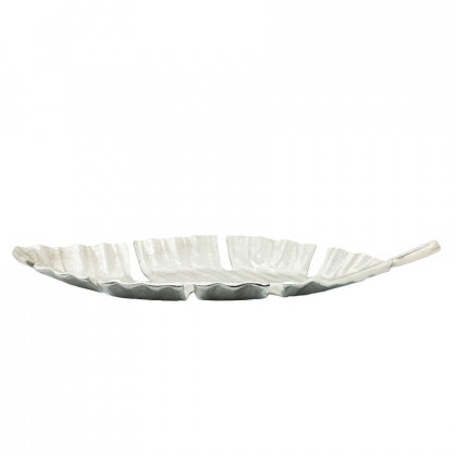 Sagebrook 22" Metal Leaf Tray - Silver