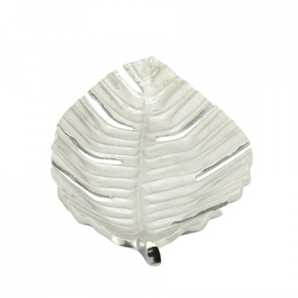 Sagebrook 22" Metal Leaf Tray - Silver