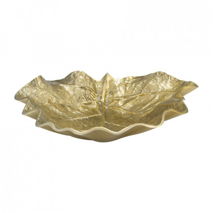 Sagebrook 13" Metal Round Leaf Tray - Gold