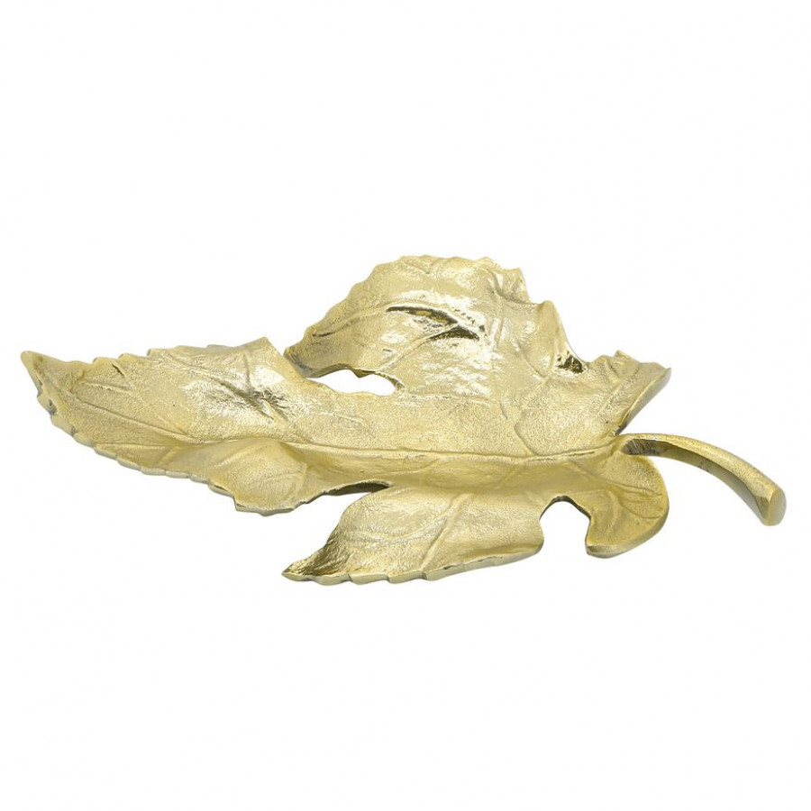 Sagebrook 13" Metal Maple Leaf Tray - Gold