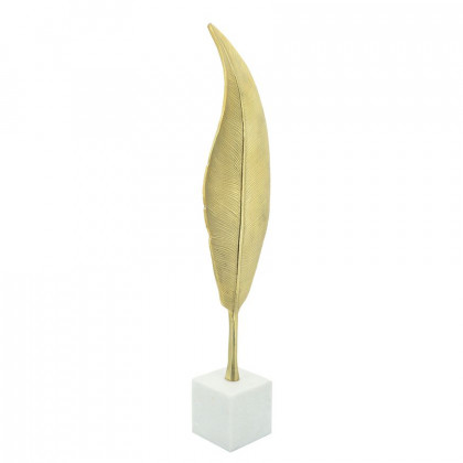 Sagebrook - 28" Metal Leaf On Stand in Gold