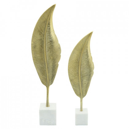 Sagebrook - 28" Metal Leaf On Stand in Gold