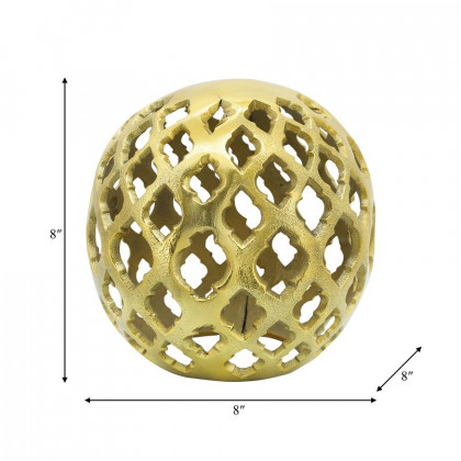 Sagebrook 8" Metal Cut-out Orb - Gold