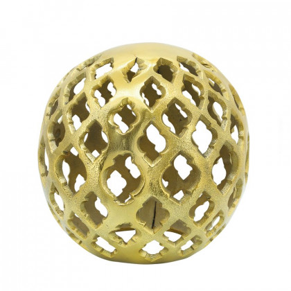 Sagebrook - 8" Wooden Orb With Ridges