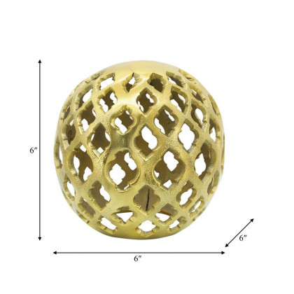 Sagebrook - 8" Wooden Orb With Ridges