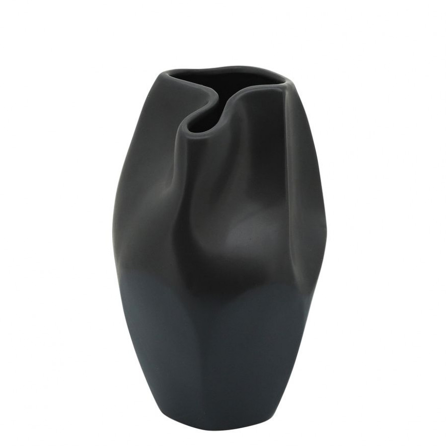 Sagebrook 10" Ceramic Abstract Vase - Black