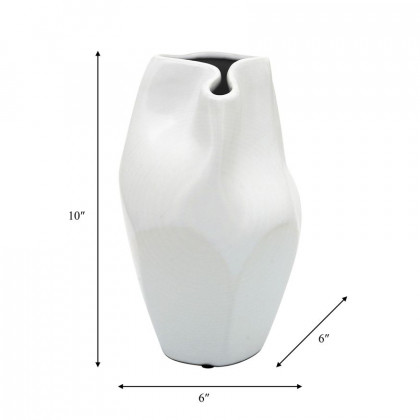 Sagebrook 10" Ceramic Abstract Vase - White