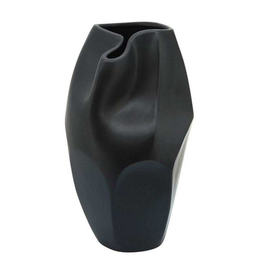 Sagebrook 14" Ceramic Abstract Vase - Black
