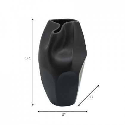 Sagebrook 14" Ceramic Abstract Vase - Black