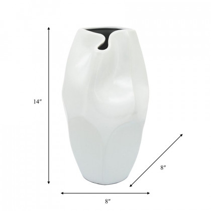 Sagebrook 14" Abstract Vase - White