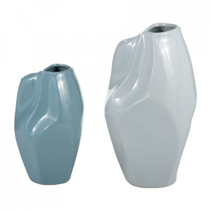 Sagebrook 10" Ceramic Abstract Vase - Cameo Blue