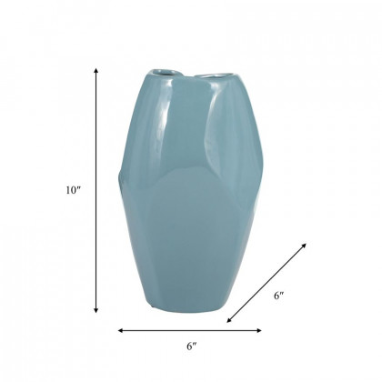 Sagebrook 10" Ceramic Abstract Vase - Cameo Blue