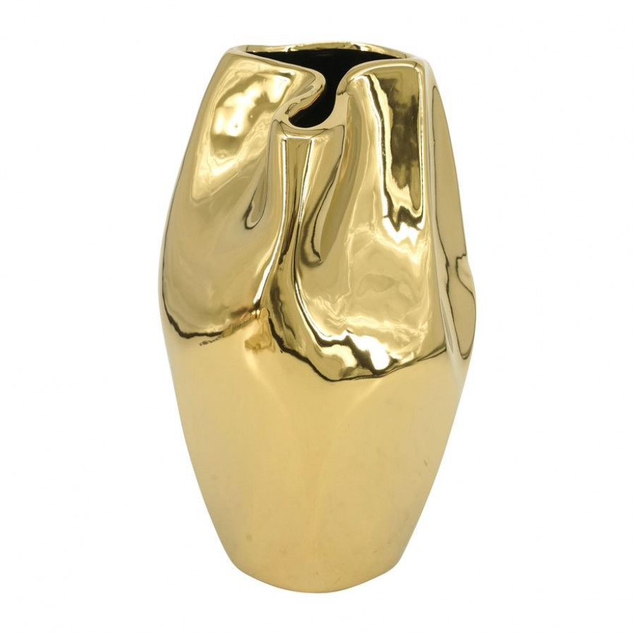 Sagebrook 14" Ceramic Abstract Vase - Gold