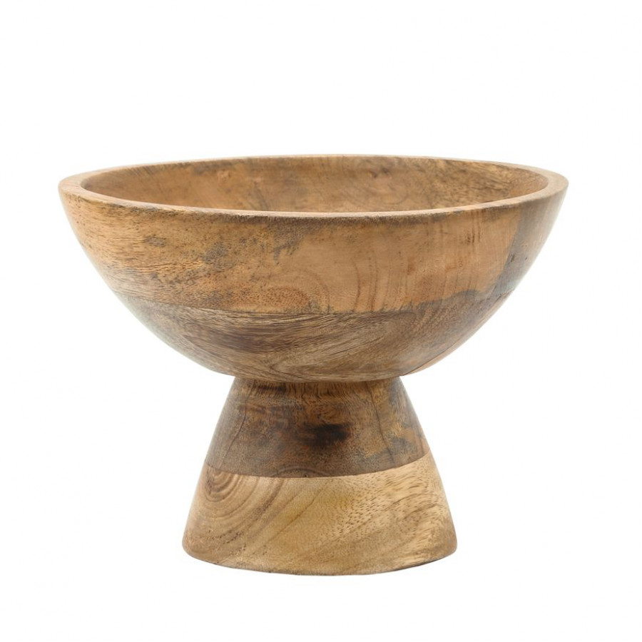 Sagebrook 8" Wood Bowl With Stand - Natural
