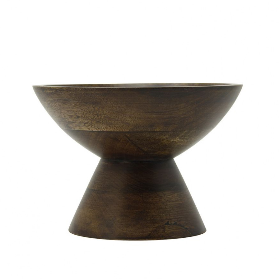 Sagebrook 8" Wood Bowl With Stand - Brown
