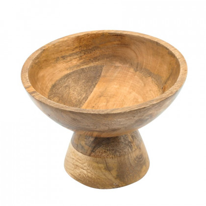 Sagebrook 8" Wood Bowl With Stand - Natural