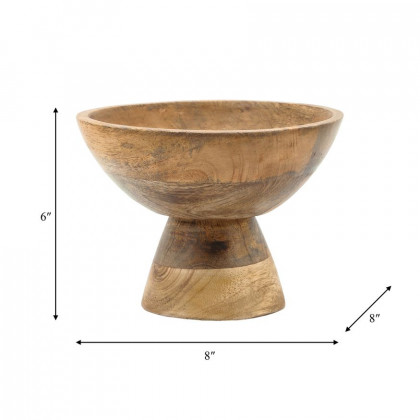 Sagebrook 8" Wood Bowl With Stand - Natural