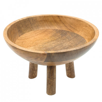 Sagebrook - 10" Wood Bowl With 3 Legs in Natural