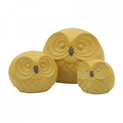 Sagebrook - 8" Ceramic Owls (Set Of 3)