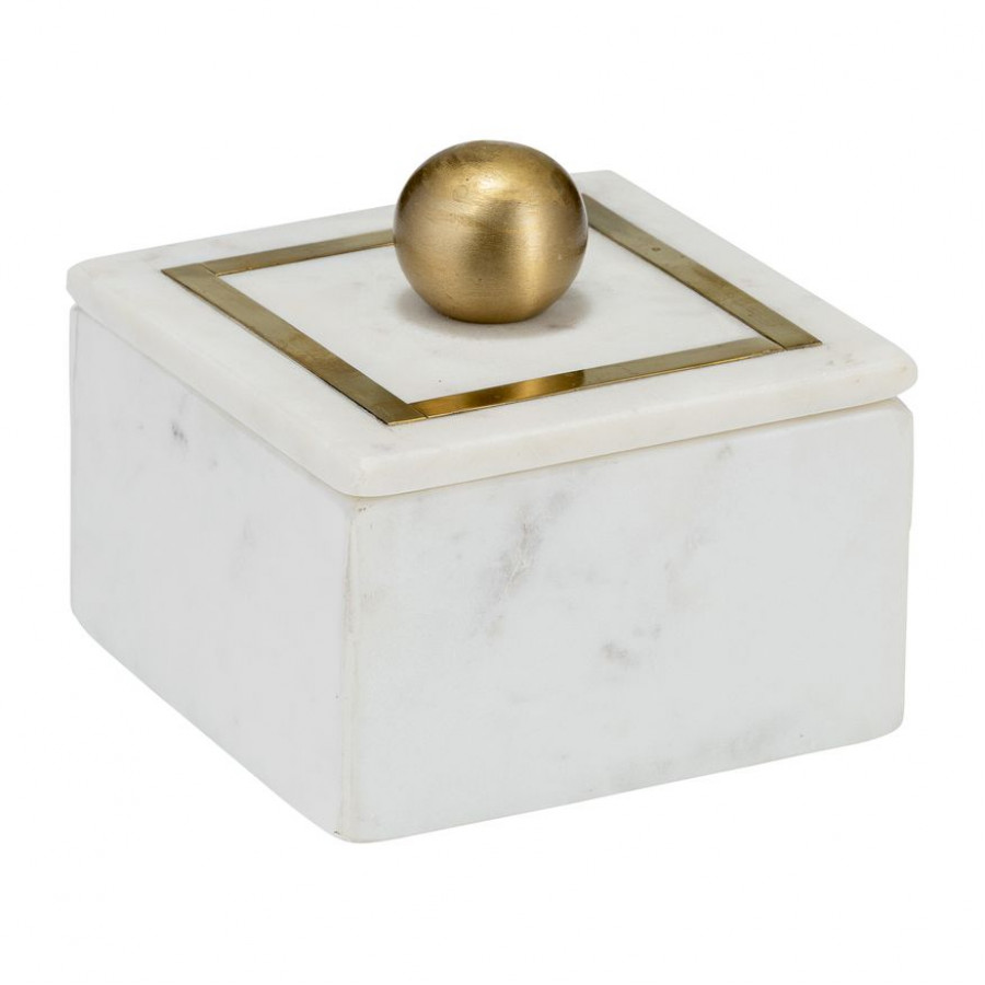Sagebrook 5"x5" Marble Box Knob - White