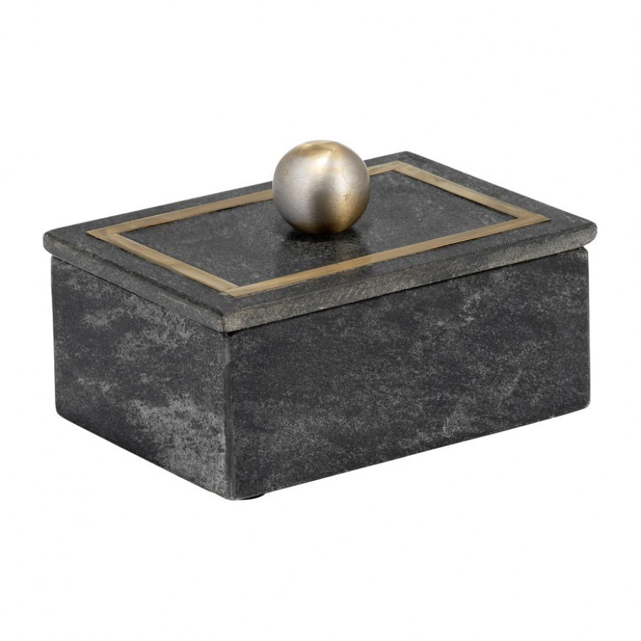 Sagebrook 7"x5" Marble Rectangular Box Knob - Black