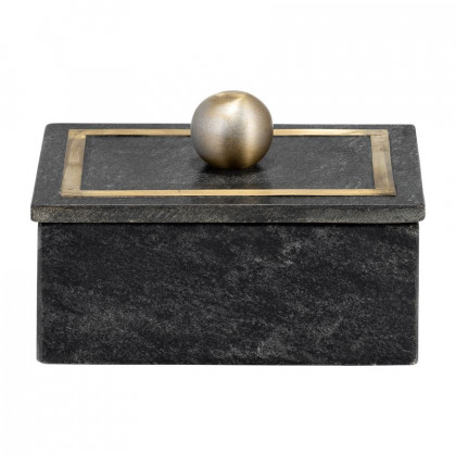 Sagebrook 7"x5" Marble Rectangular Box Knob - Black