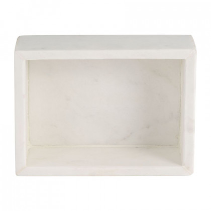 Sagebrook - 7"x5" Marble Rectangular Box Brass Inlay in White