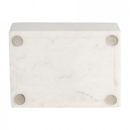 Sagebrook - 7"x5" Marble Rectangular Box Brass Inlay in White