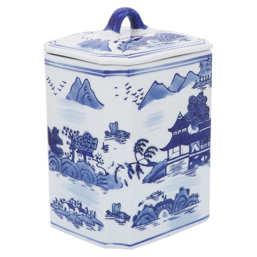 Sagebrook - 8" Ceramic Rectangular Jr With Lid