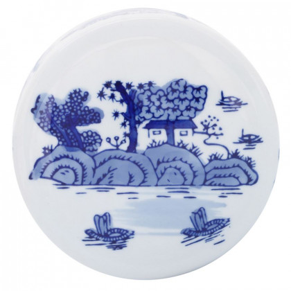 Sagebrook 9" Ceramic Rounded Jar With Lid - Blue