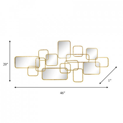 Sagebrook Metal Wall Accent With Mirrors - Gold