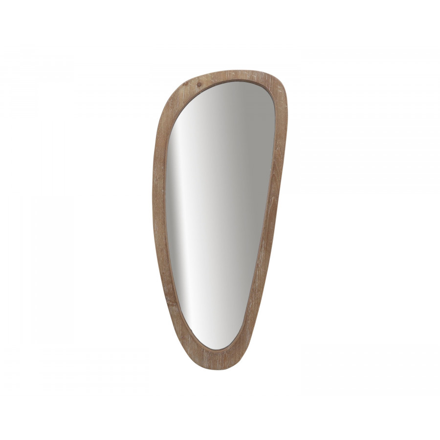 Sagebrook - Wood Egg Shaped Mirror in Brown