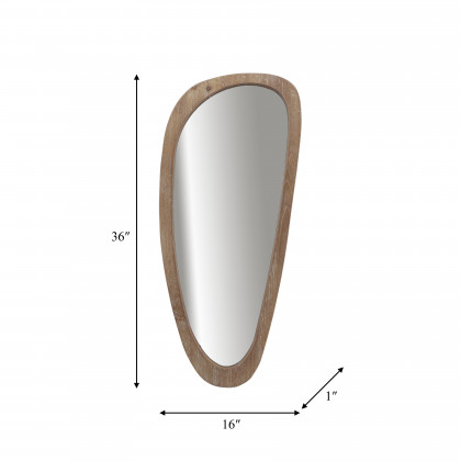 Sagebrook - Wood Egg Shaped Mirror in Brown