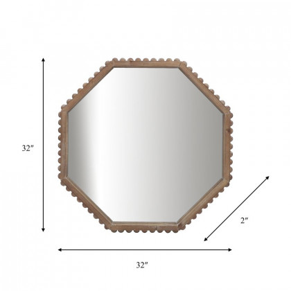 Sagebrook - Wood Octagonal Mirror in Natural