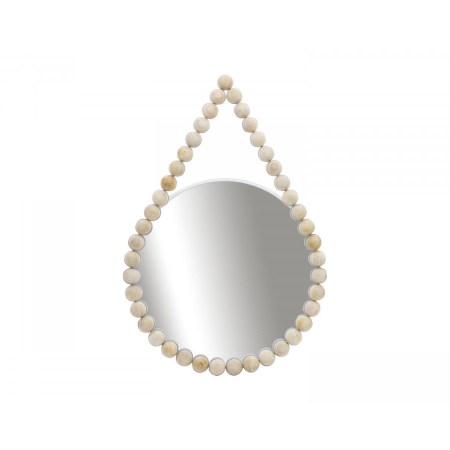 Sagebrook - Wood Beaded Mirror in White